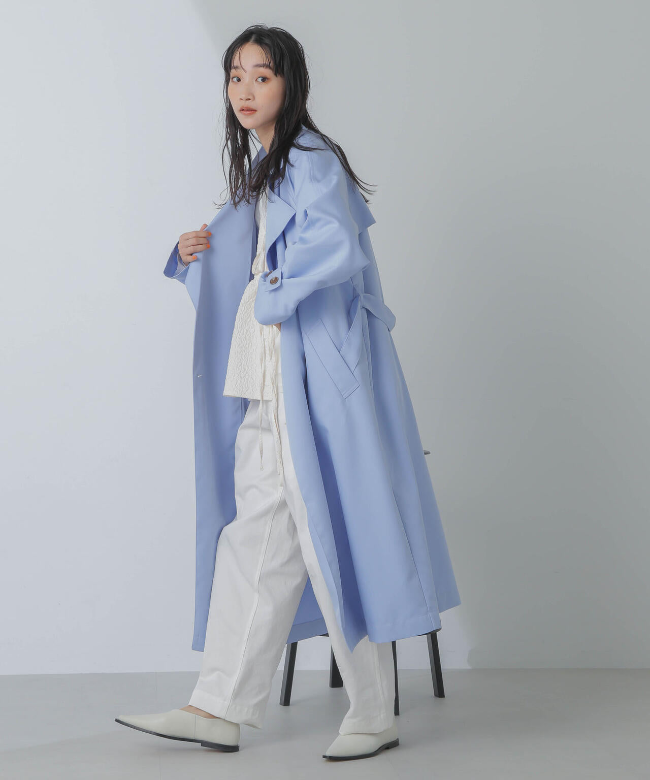 撥水&花粉ガード加工ドルマンソフトトレンチコート
