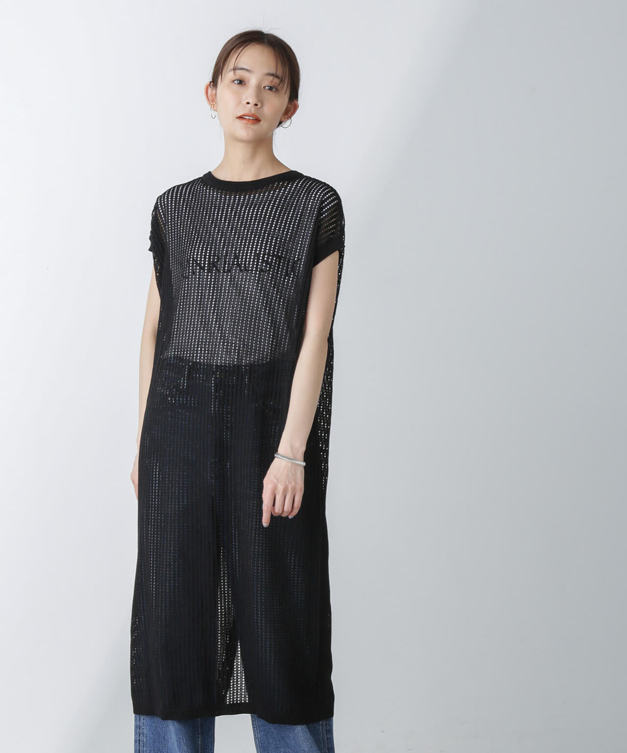 前後2wayメッシュワンピース