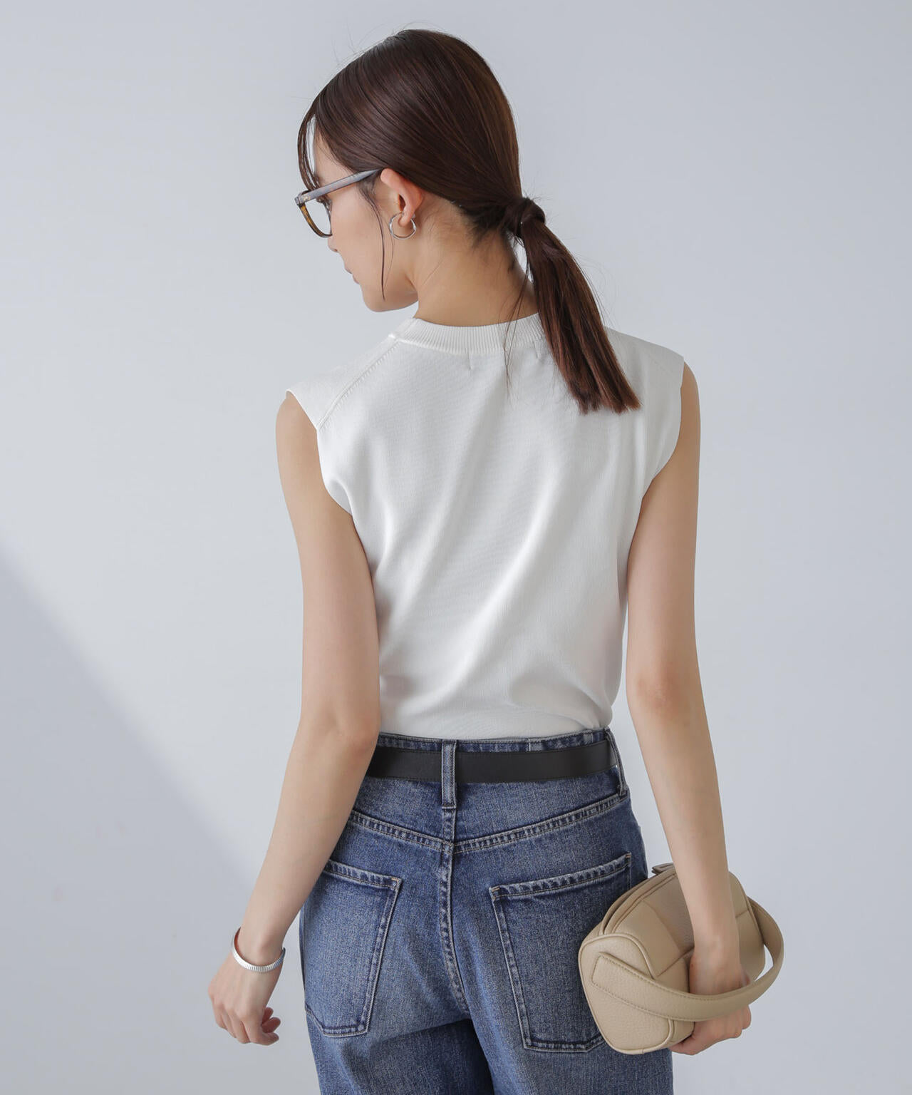 洗濯機可UVカット接触冷感ノースリーブニット