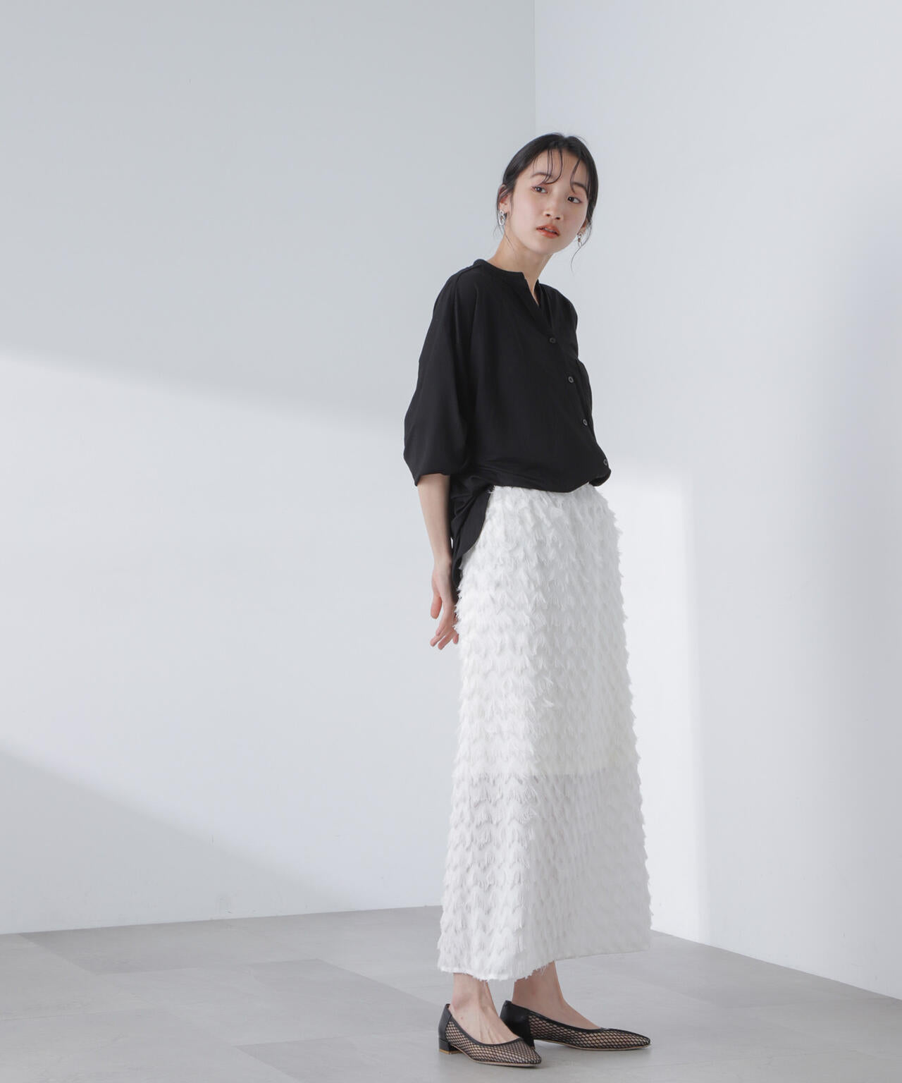 シアーカットワイドシャツ
