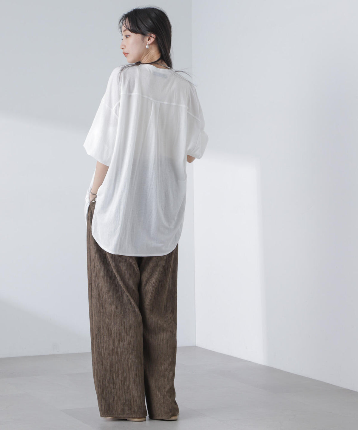 シアーカットワイドシャツ