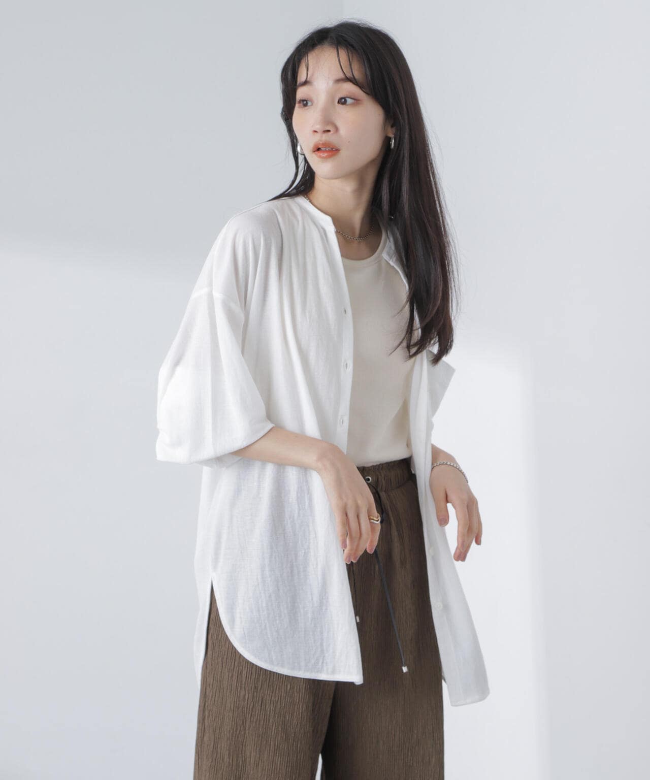 シアーカットワイドシャツ