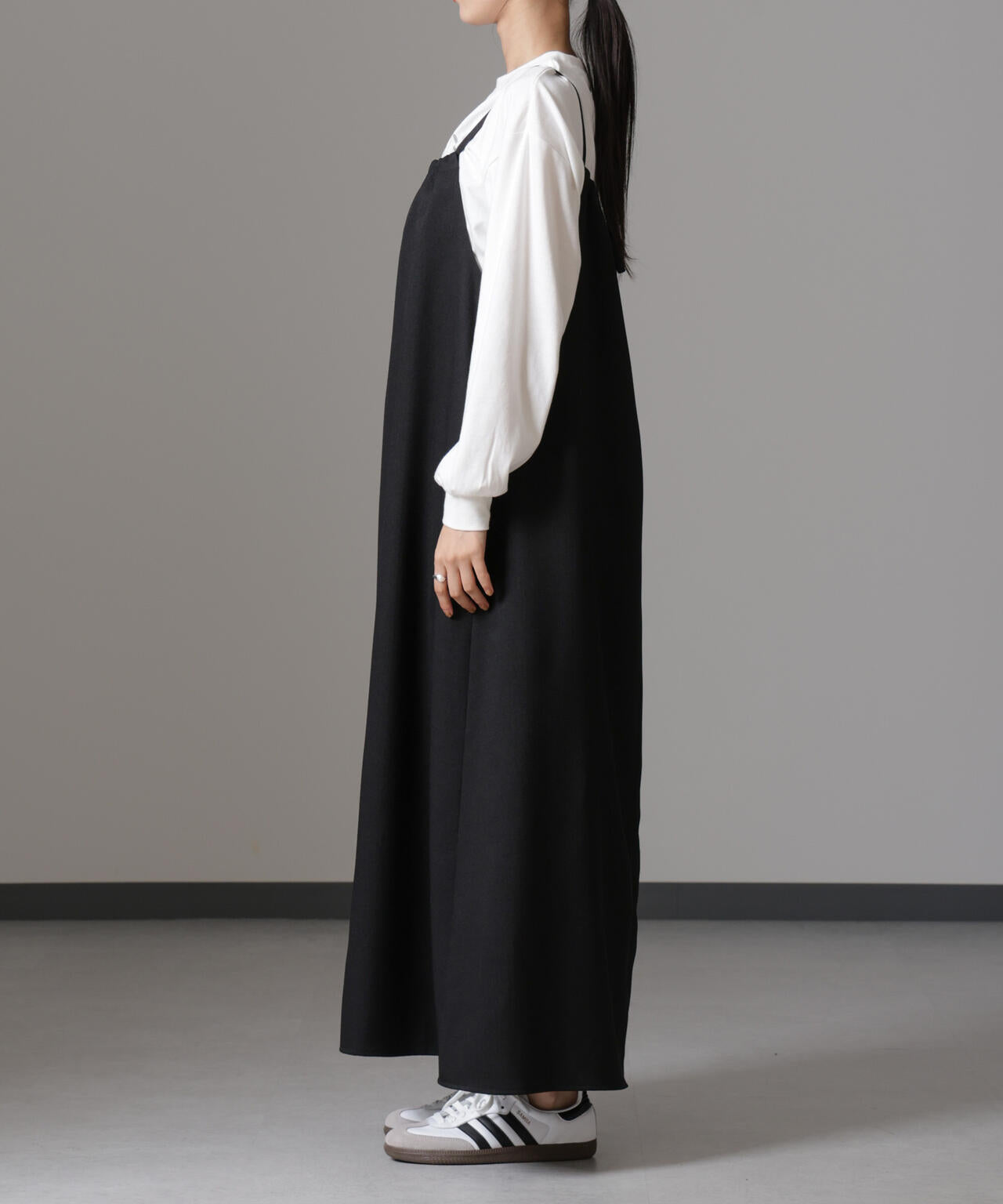 スラブツイードバックリボンキャミソールワンピース