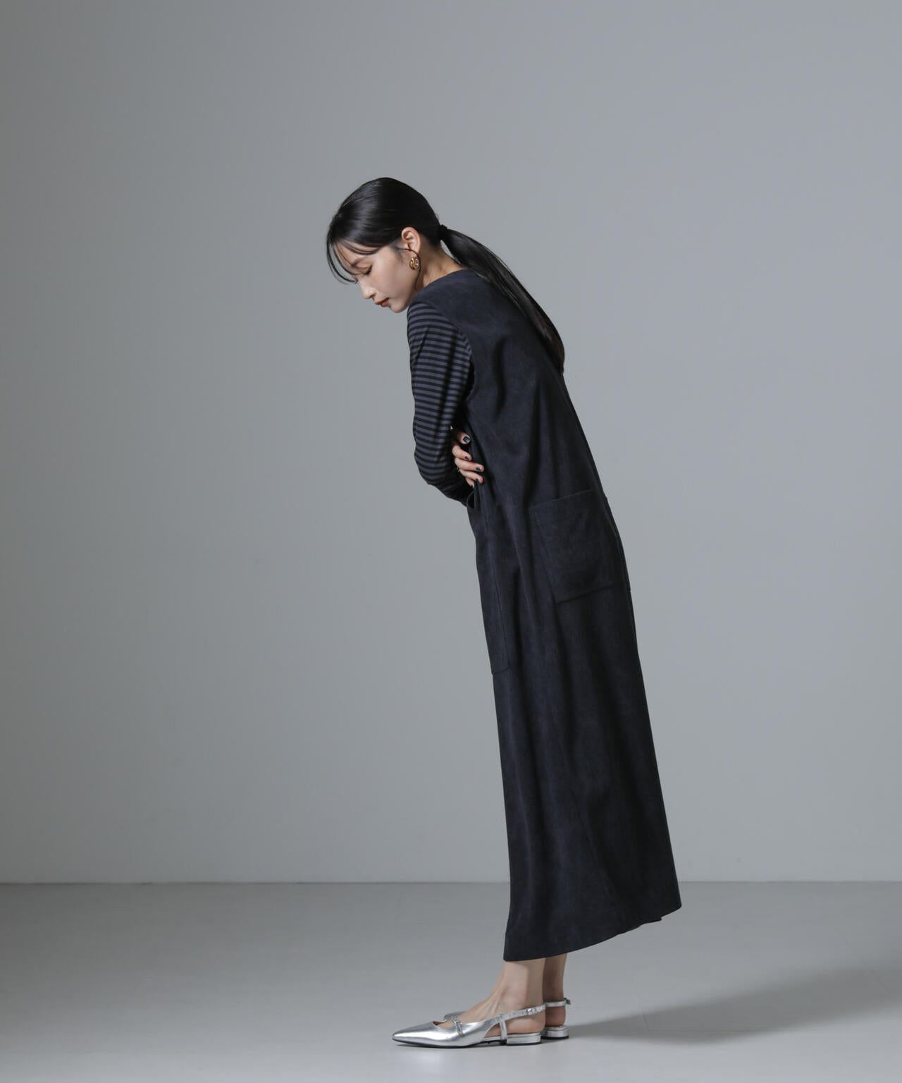 ポケットディティールコーデュロイIラインワンピース