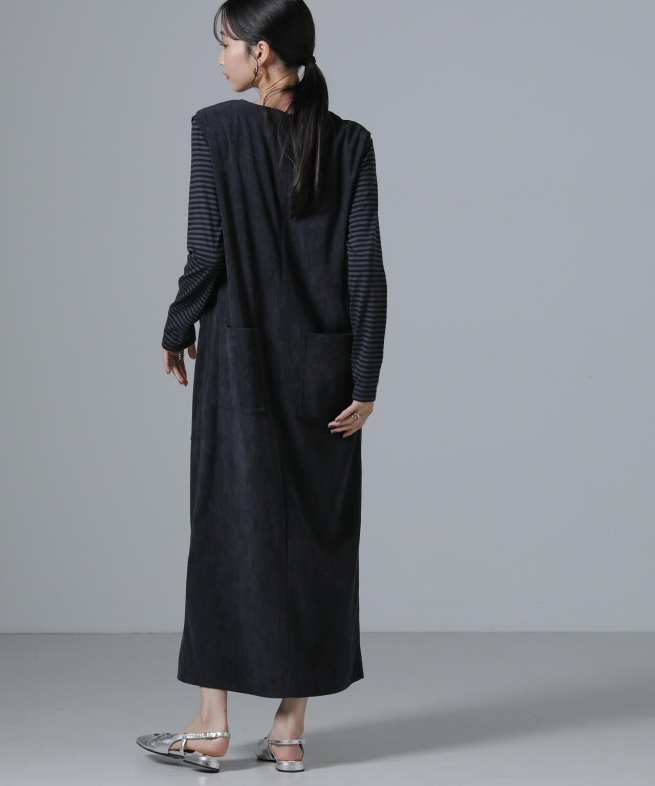 ポケットディティールコーデュロイIラインワンピース