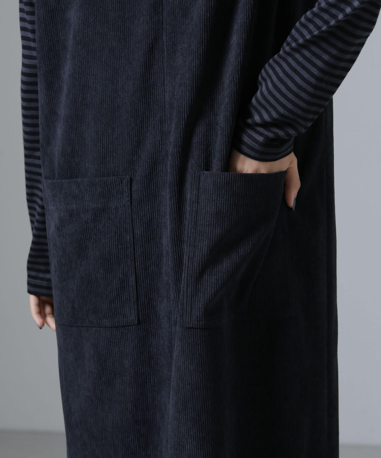 ポケットディティールコーデュロイIラインワンピース