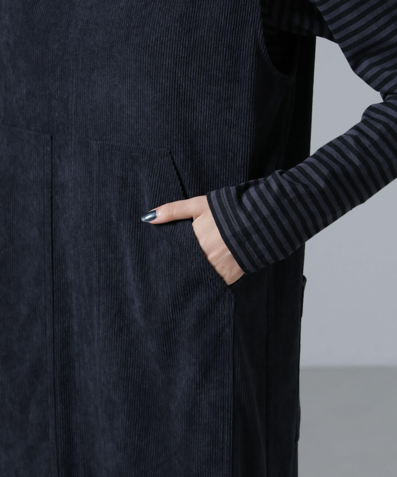 ポケットディティールコーデュロイIラインワンピース