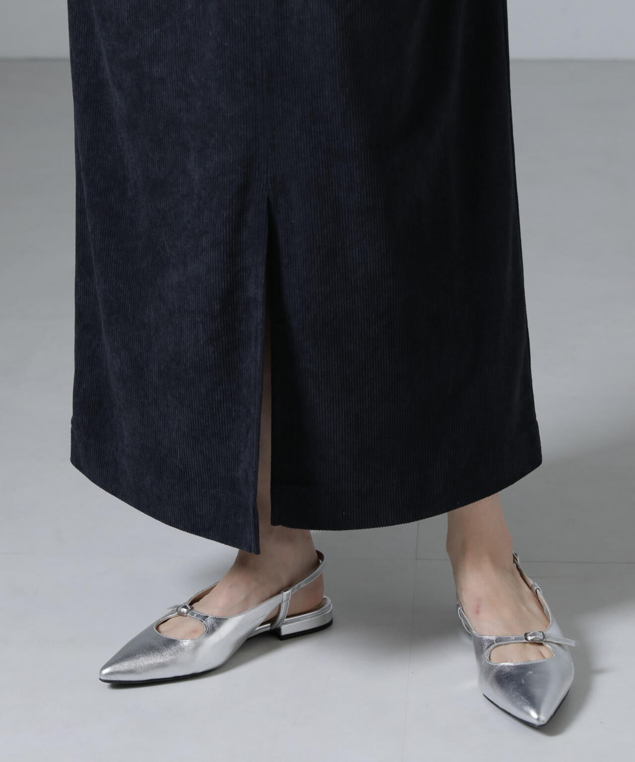 ポケットディティールコーデュロイIラインワンピース