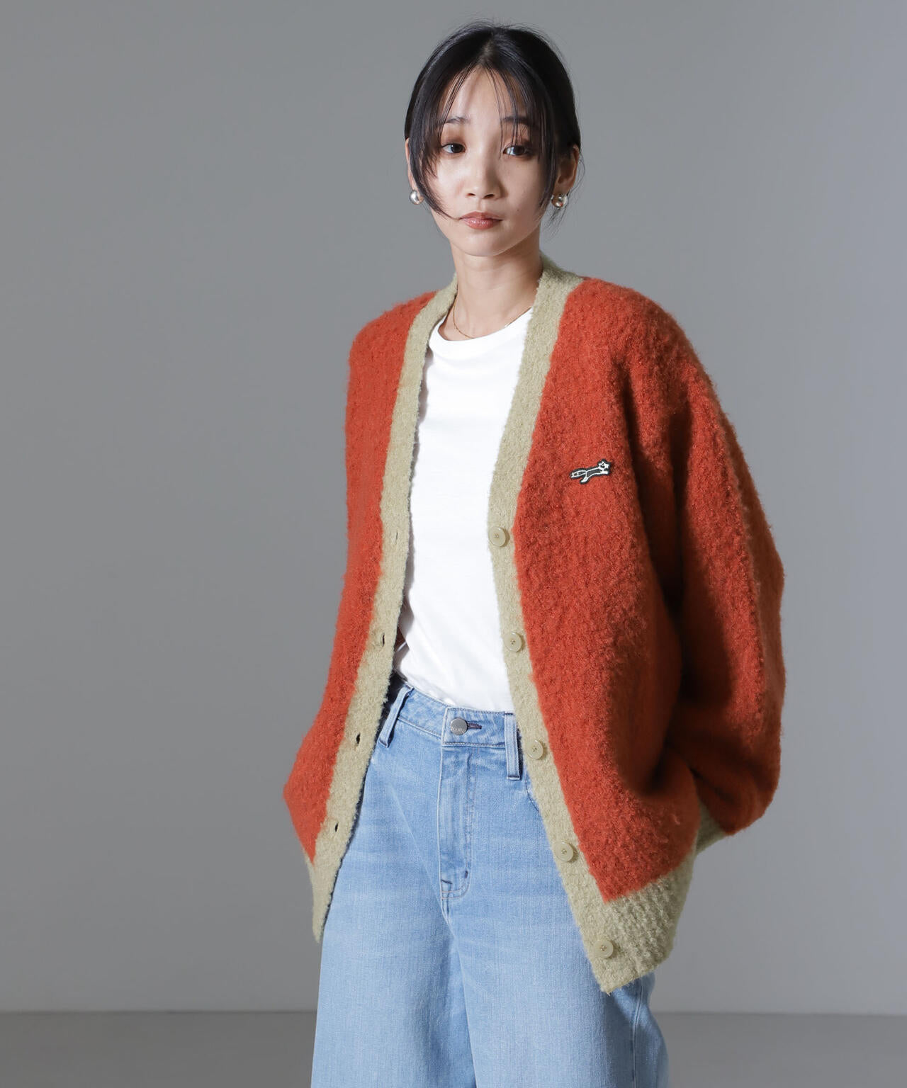 PENNEYS別注TheFOXバイカラーvネックカーディガン
