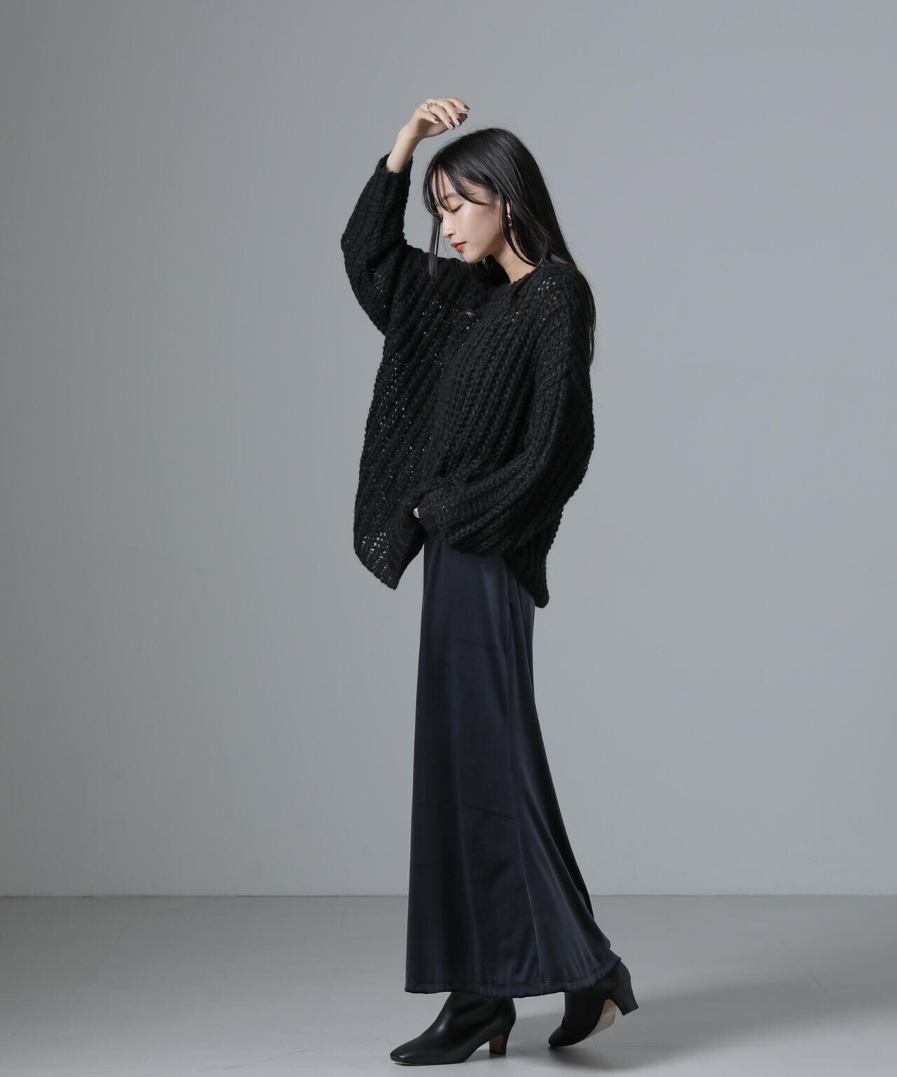 モヘヤライクローゲージニットプルオーバー