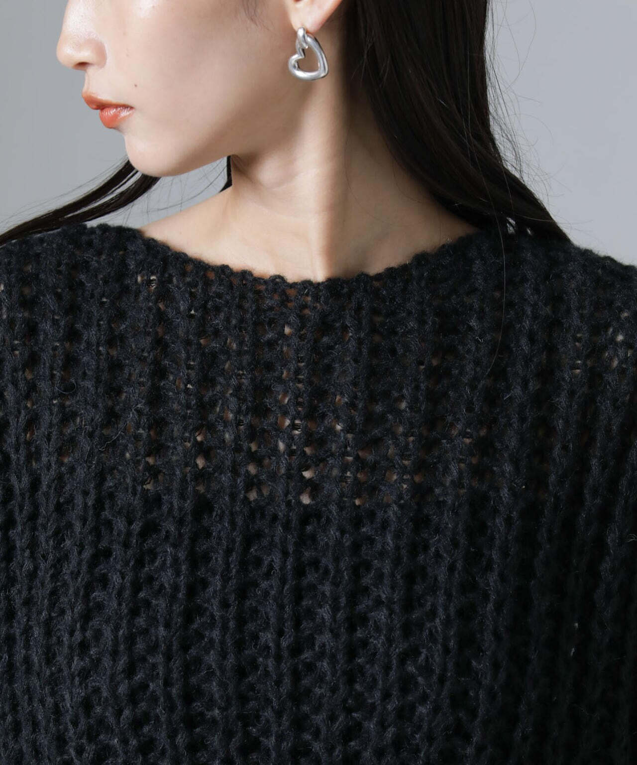 モヘヤライクローゲージニットプルオーバー