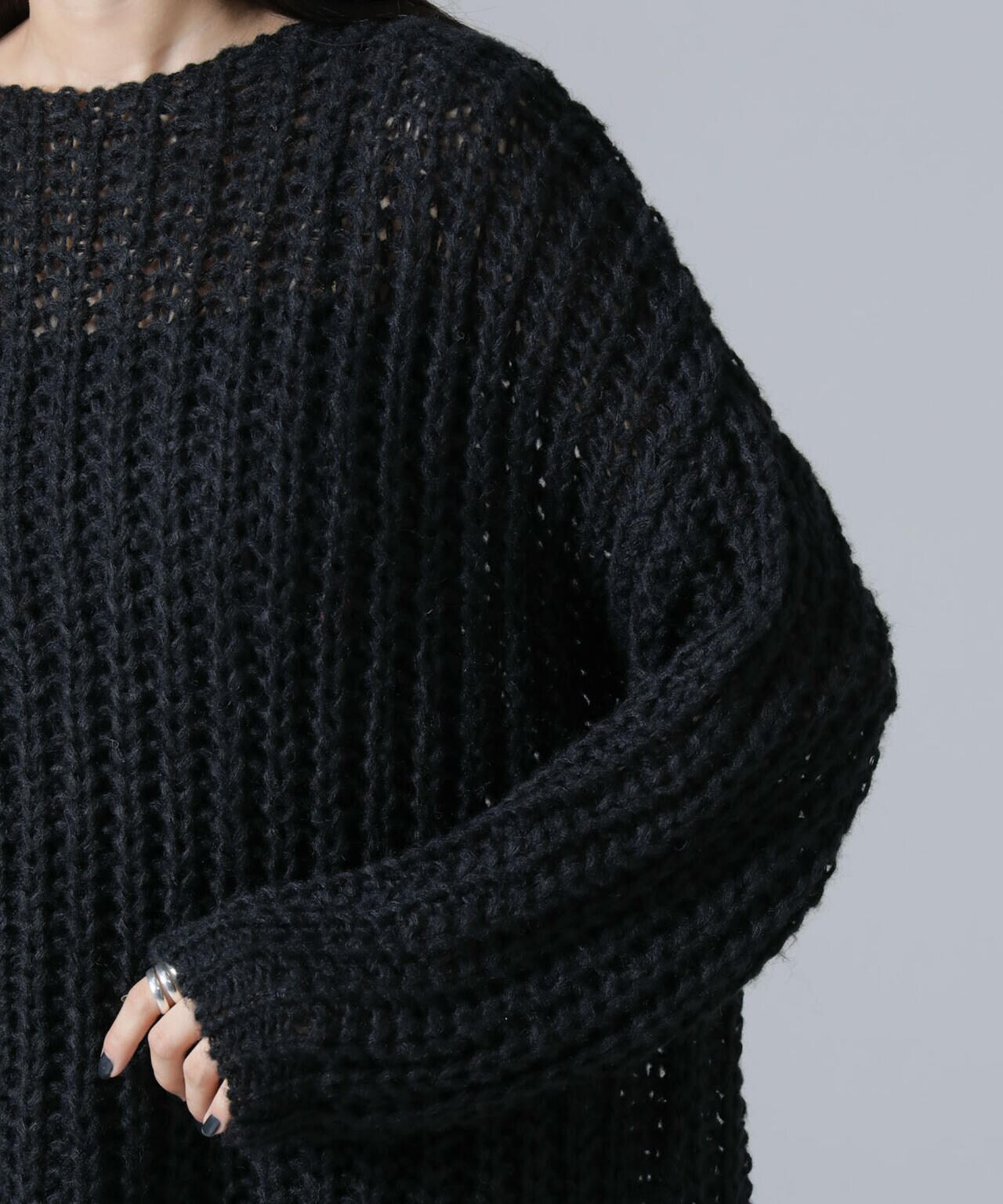 モヘヤライクローゲージニットプルオーバー