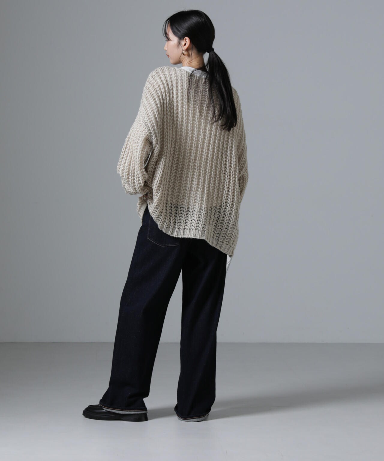 モヘヤライクローゲージニットプルオーバー