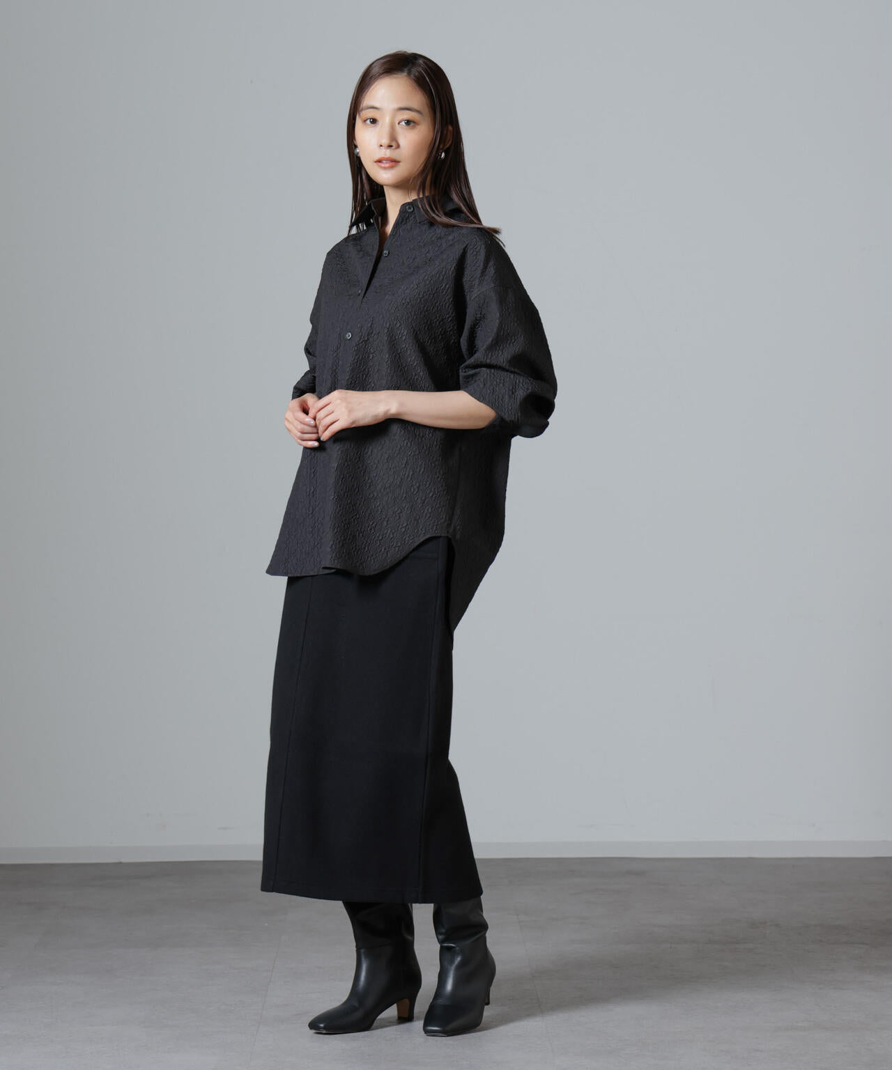 ウールライクニードルパンチスカート(セットアップ可)