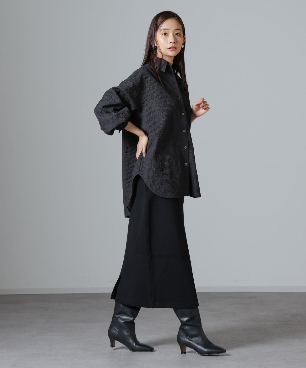 ウールライクニードルパンチスカート(セットアップ可)