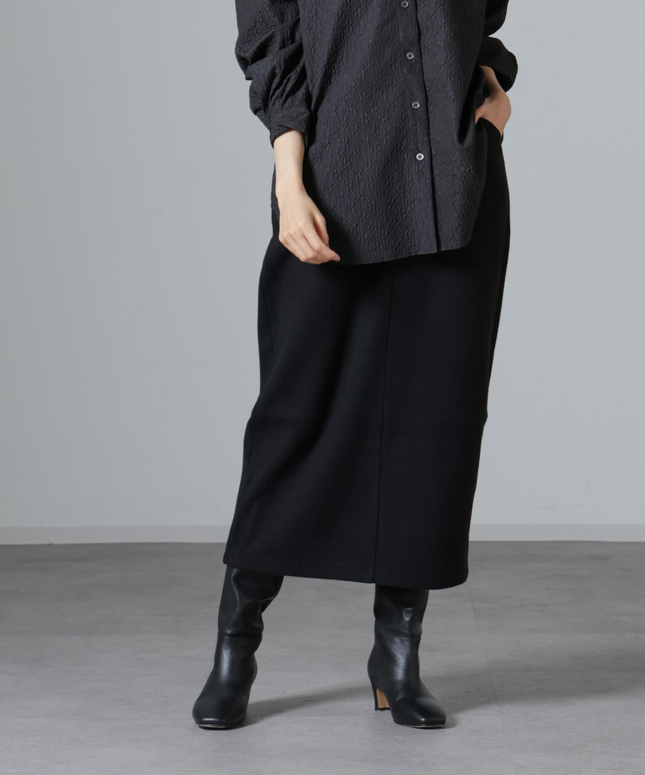 ウールライクニードルパンチスカート(セットアップ可)
