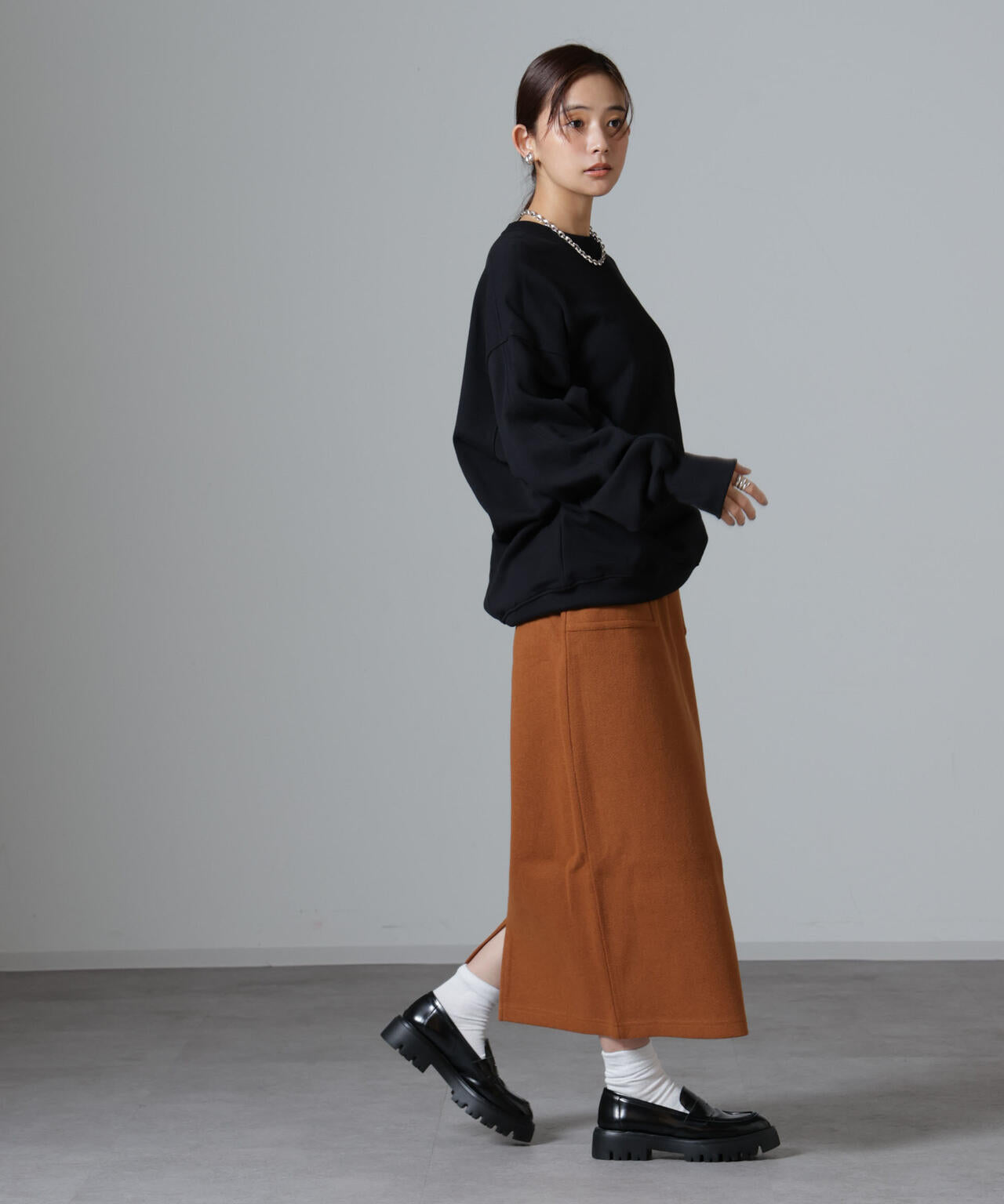 ウールライクニードルパンチスカート(セットアップ可)