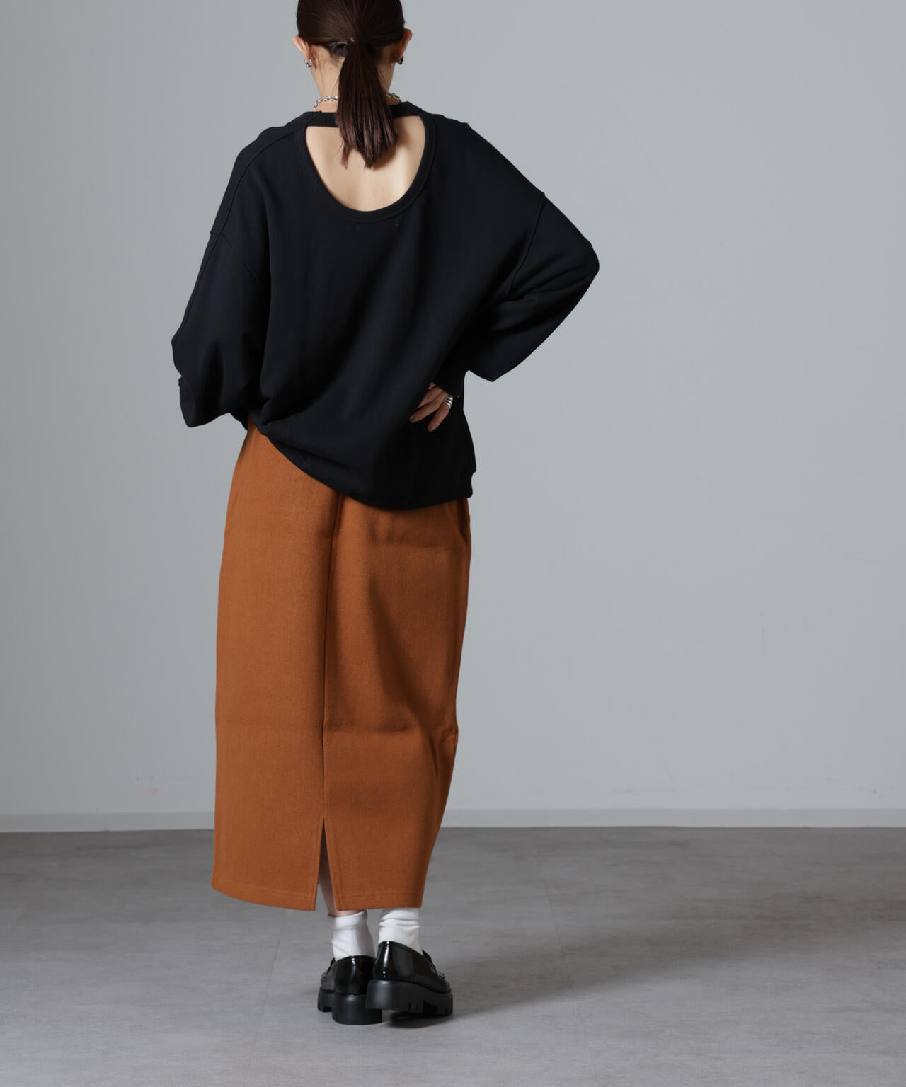 ウールライクニードルパンチスカート(セットアップ可)