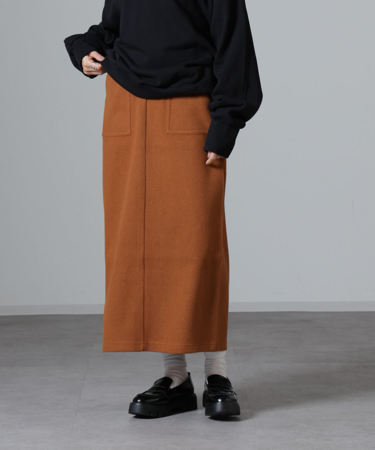 ウールライクニードルパンチスカート(セットアップ可)