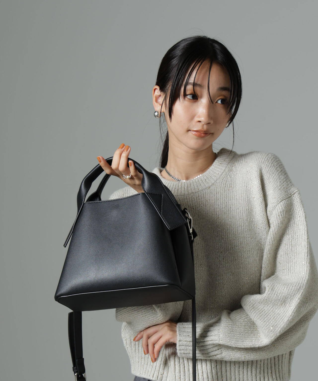 WEB限定/アウトハンドルデザイントートバッグ