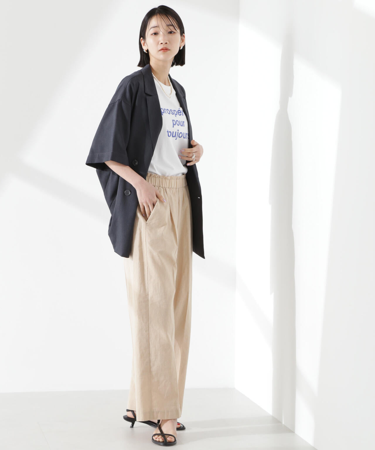 クリスピーツイルショートスリーブジャケット(セットアップ可)