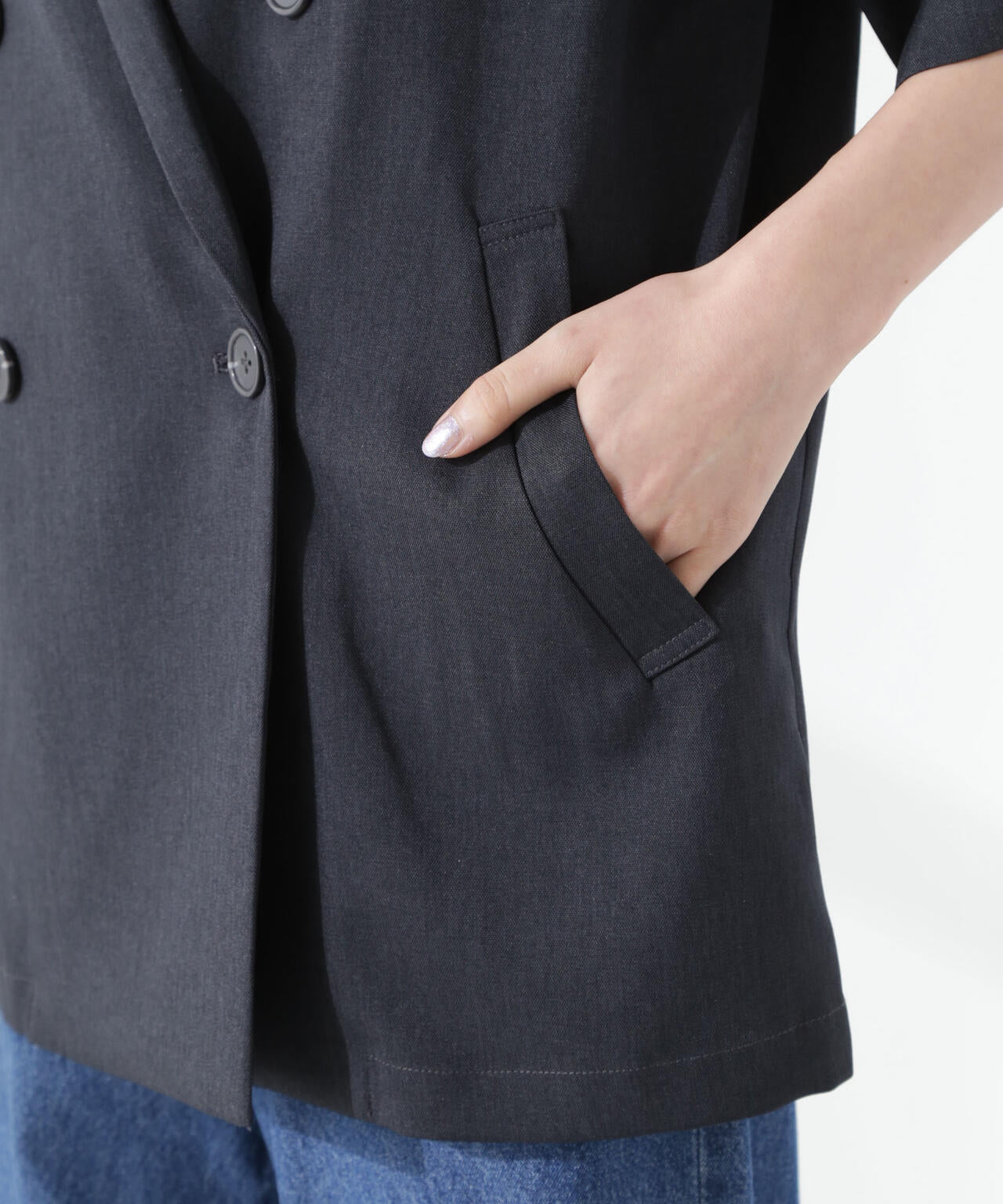 クリスピーツイルショートスリーブジャケット(セットアップ可)