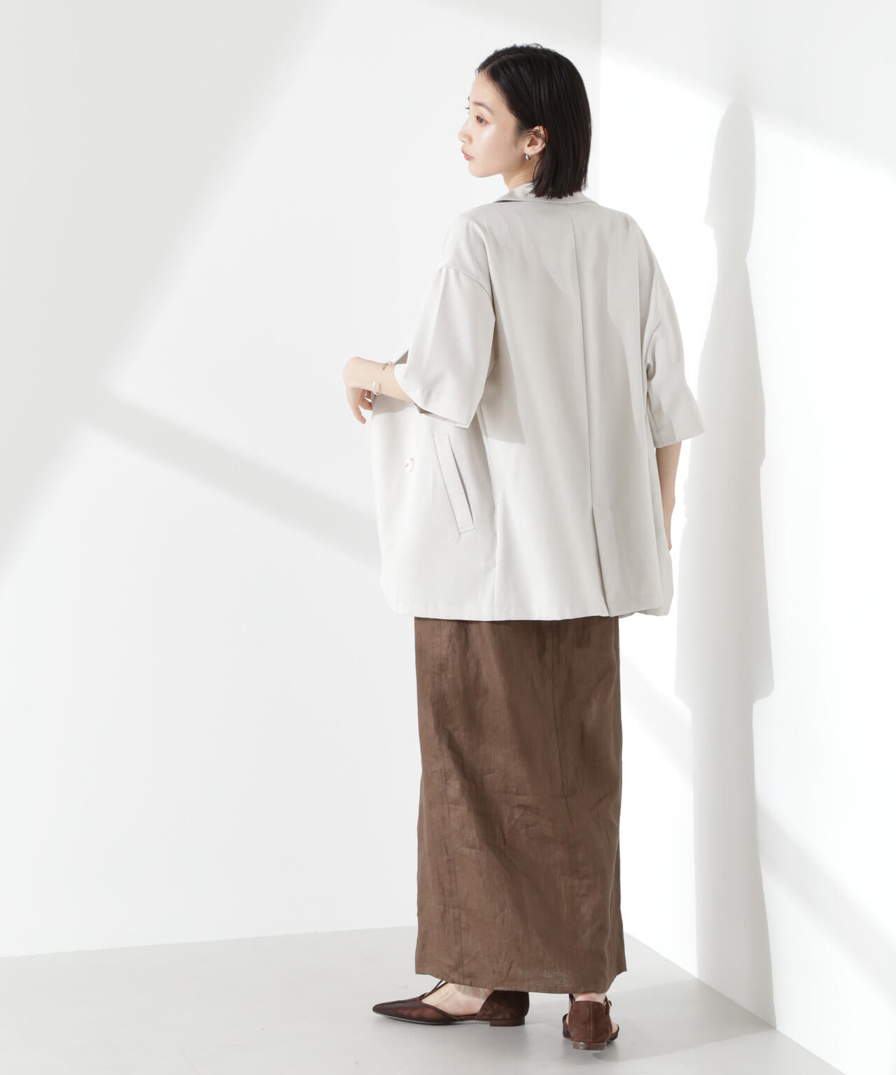 クリスピーツイルショートスリーブジャケット(セットアップ可)