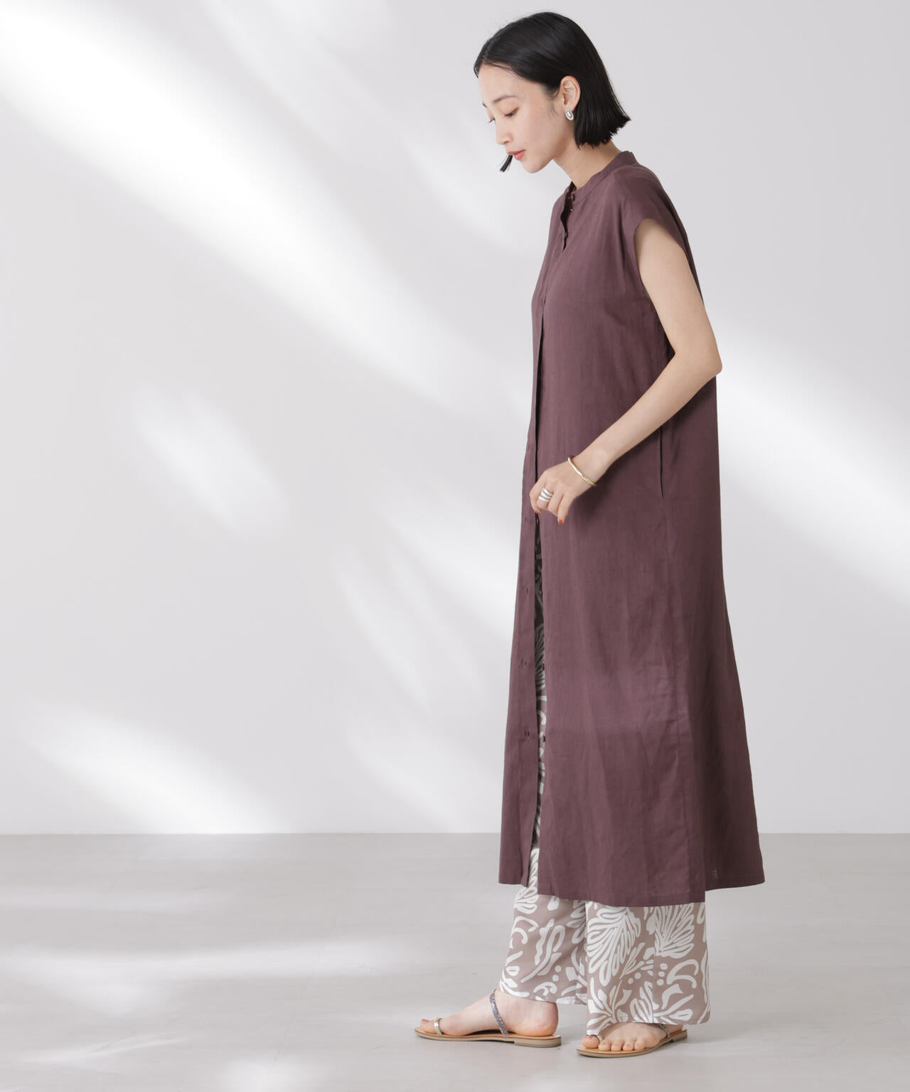 Anti Smell Linen フレンチスリーブワンピース