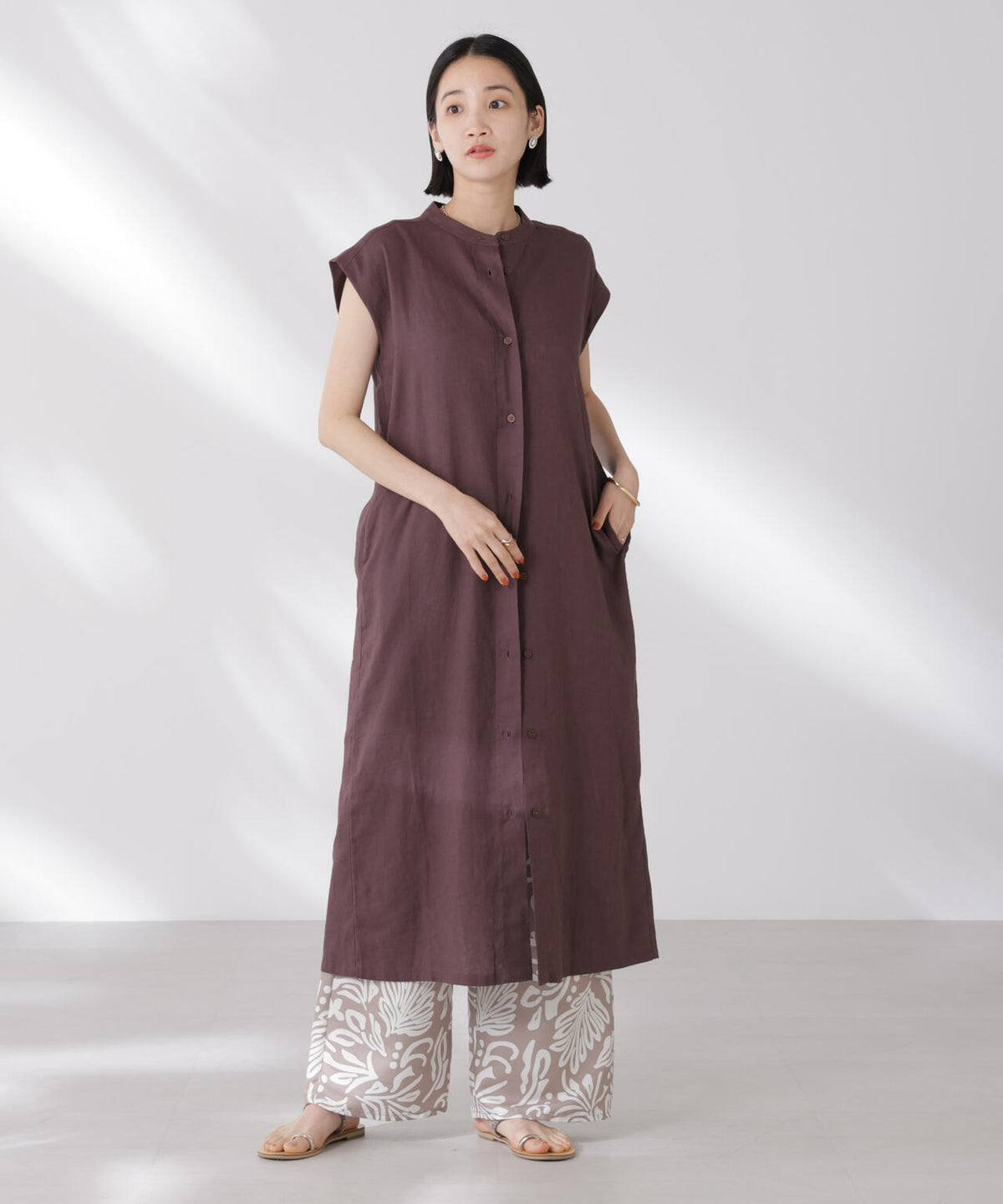 Anti Smell Linen フレンチスリーブワンピース