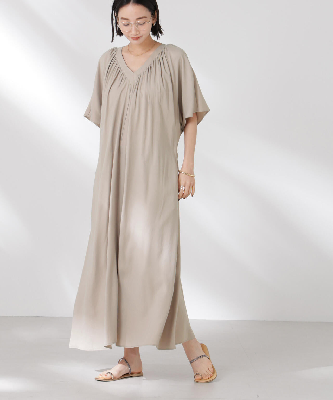 前後2wayボリュームギャザーワンピース