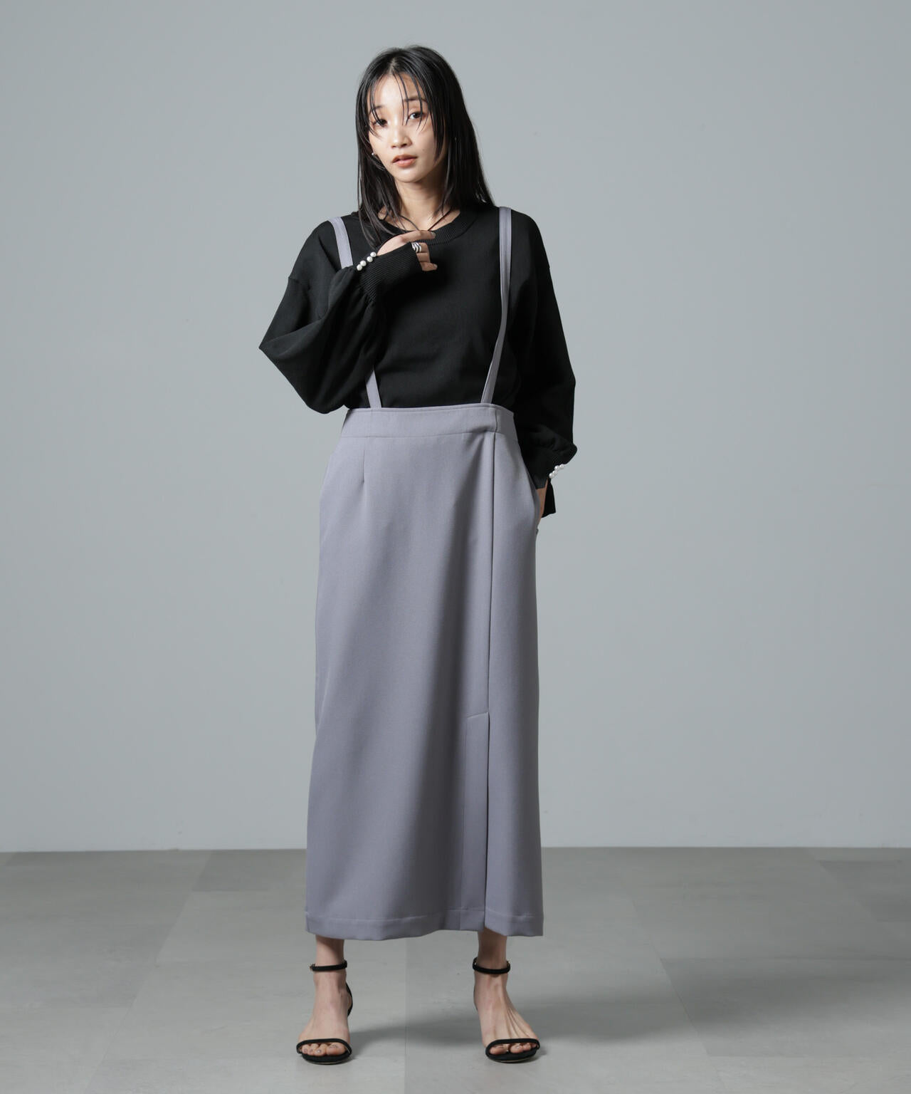 洗濯機洗い可パールスリーブニットトップス