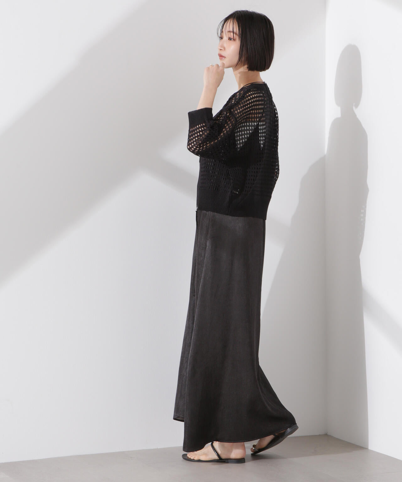 メッシュニットジップカーディガン