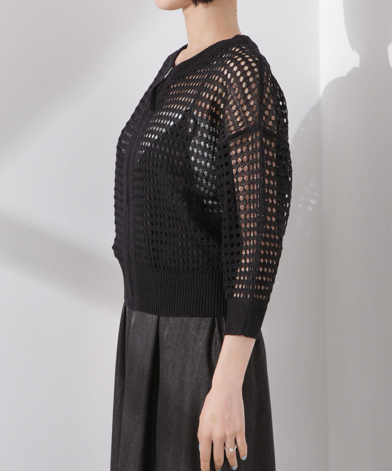 メッシュニットジップカーディガン