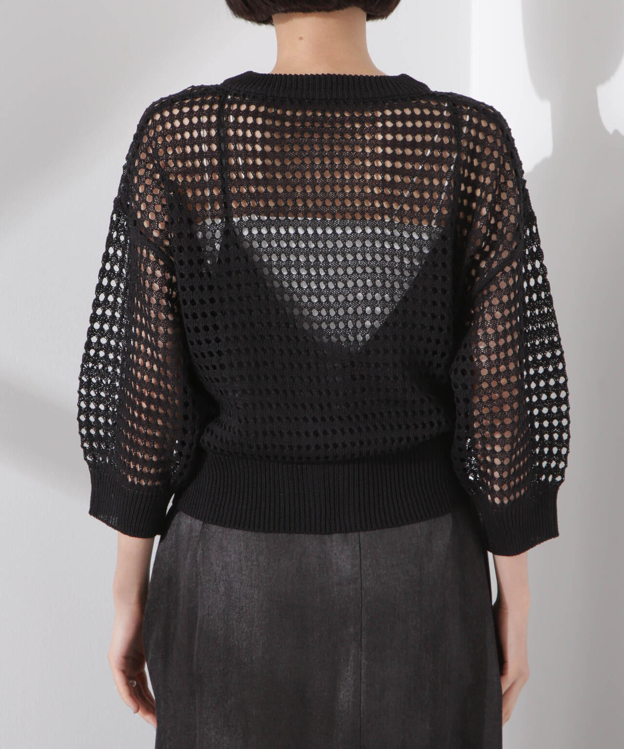 メッシュニットジップカーディガン