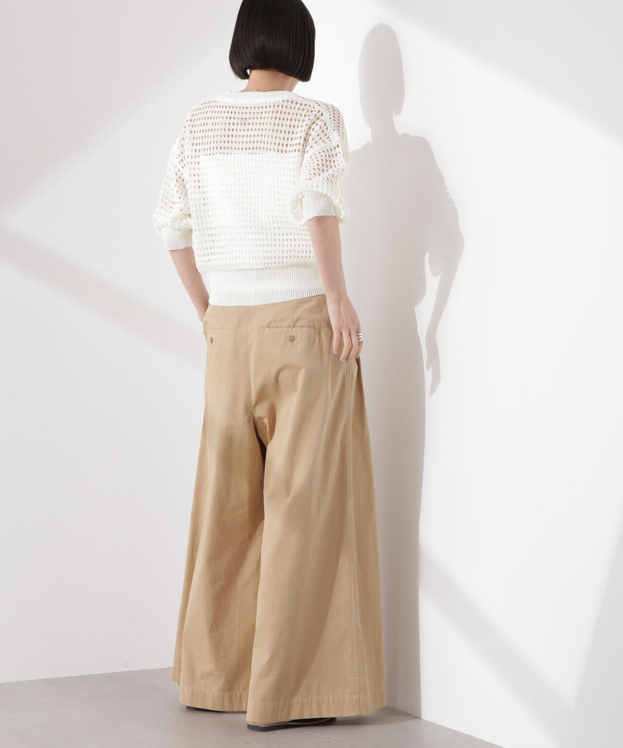 メッシュニットジップカーディガン