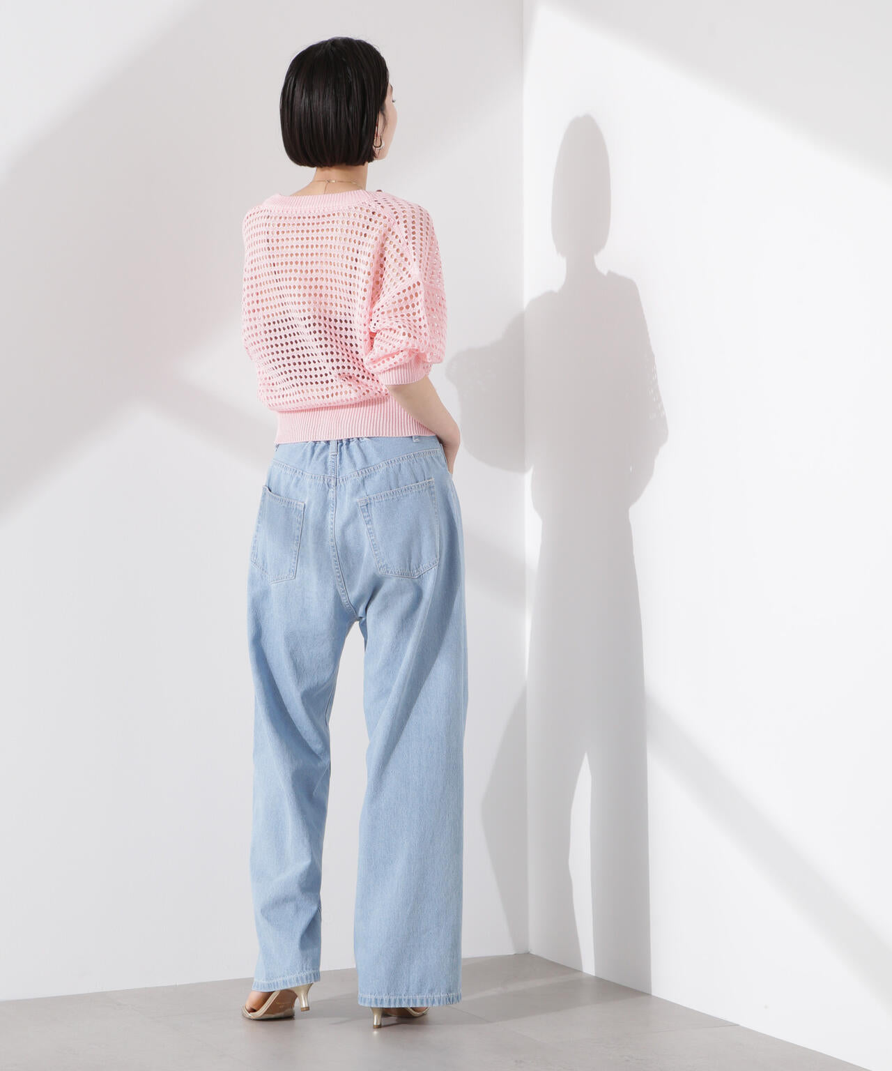 メッシュニットジップカーディガン