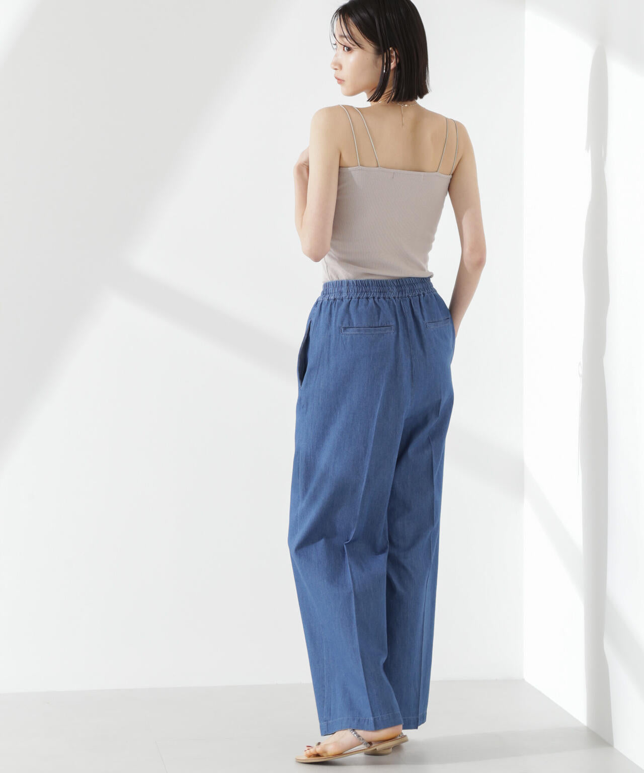 抗菌防臭リブカップ付きダブルストラップキャミソール