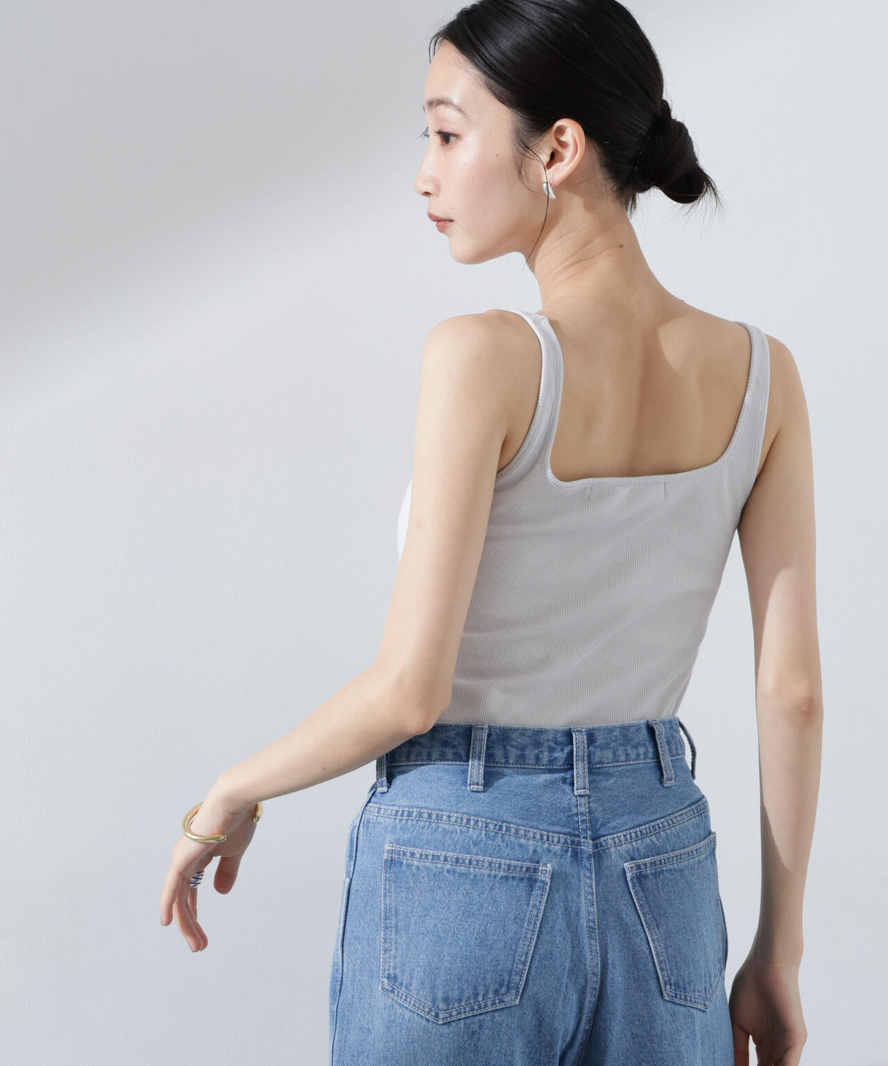 抗菌防臭リブカップ付きタンクトップ