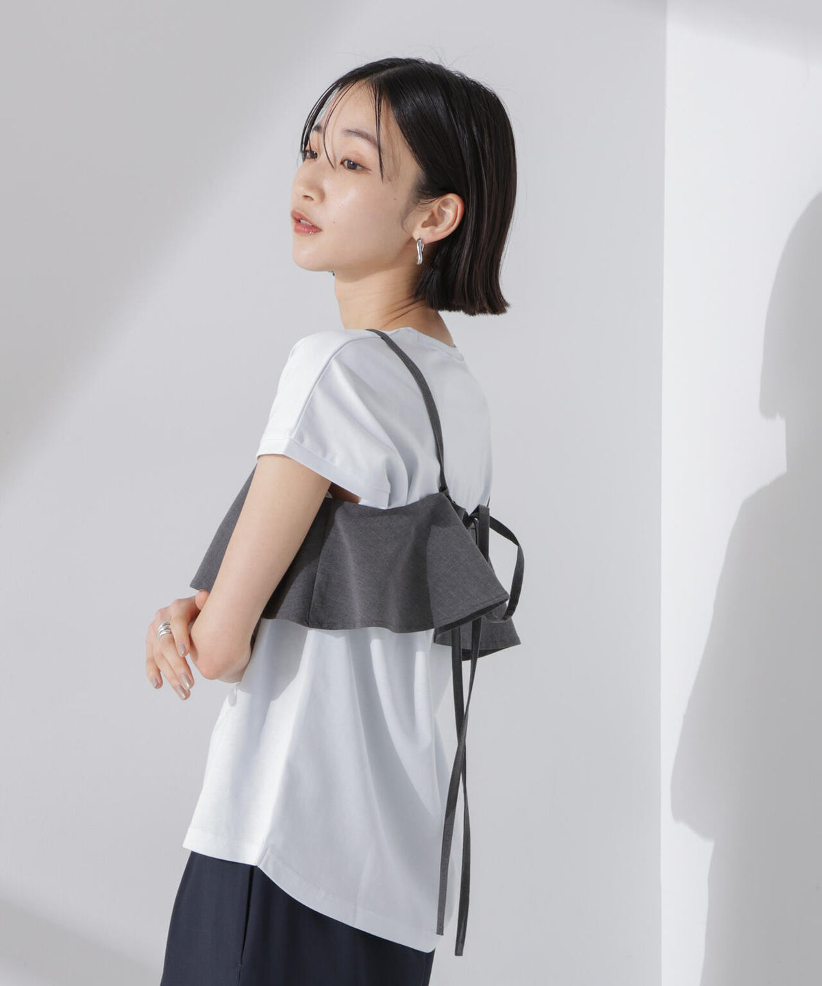 汗染み防止加工接触冷感フレンチスリーブTシャツ