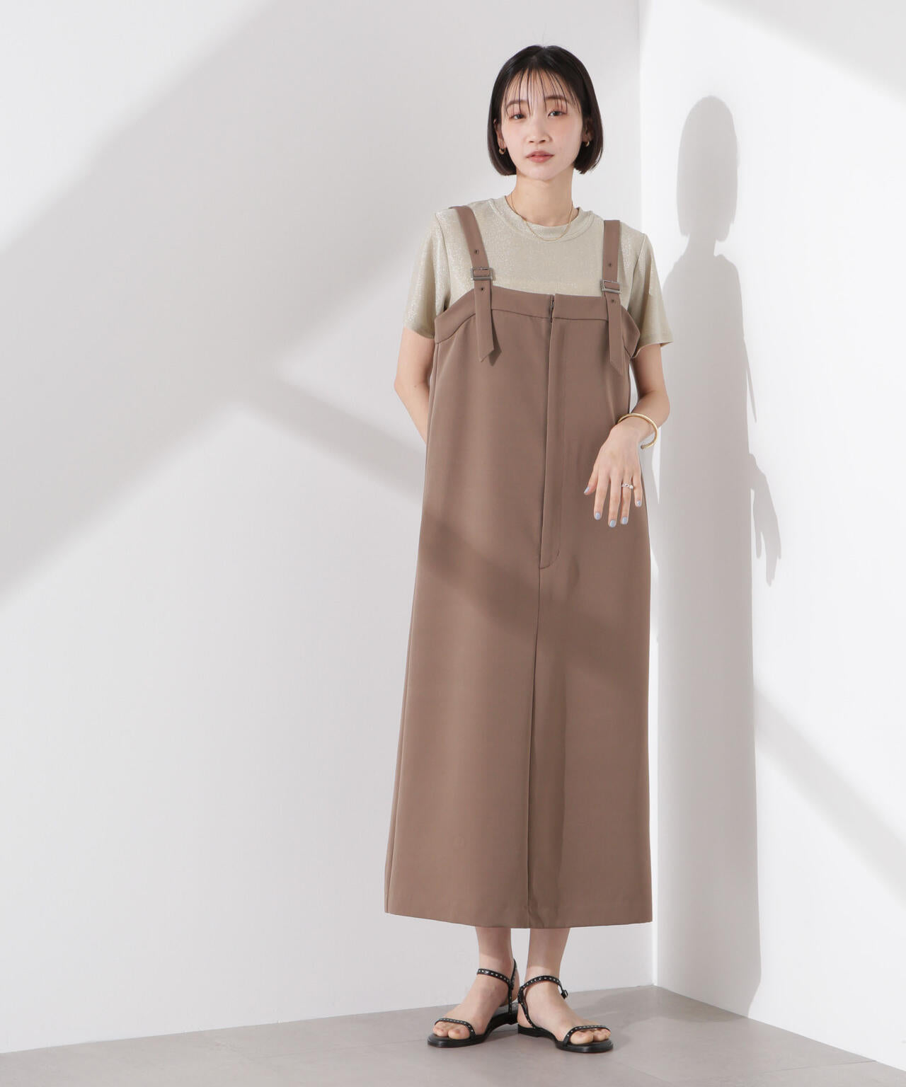 ラメカットクルーネックTシャツ