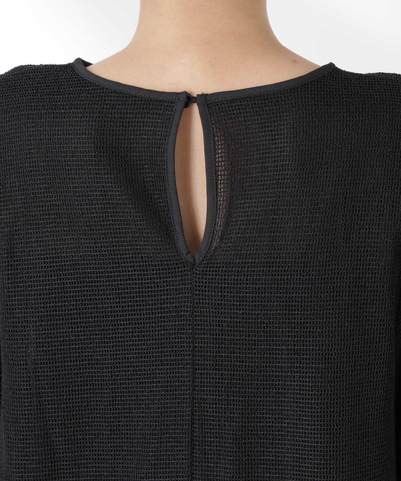 メッシュ×シフォンコンビチュニックトップス