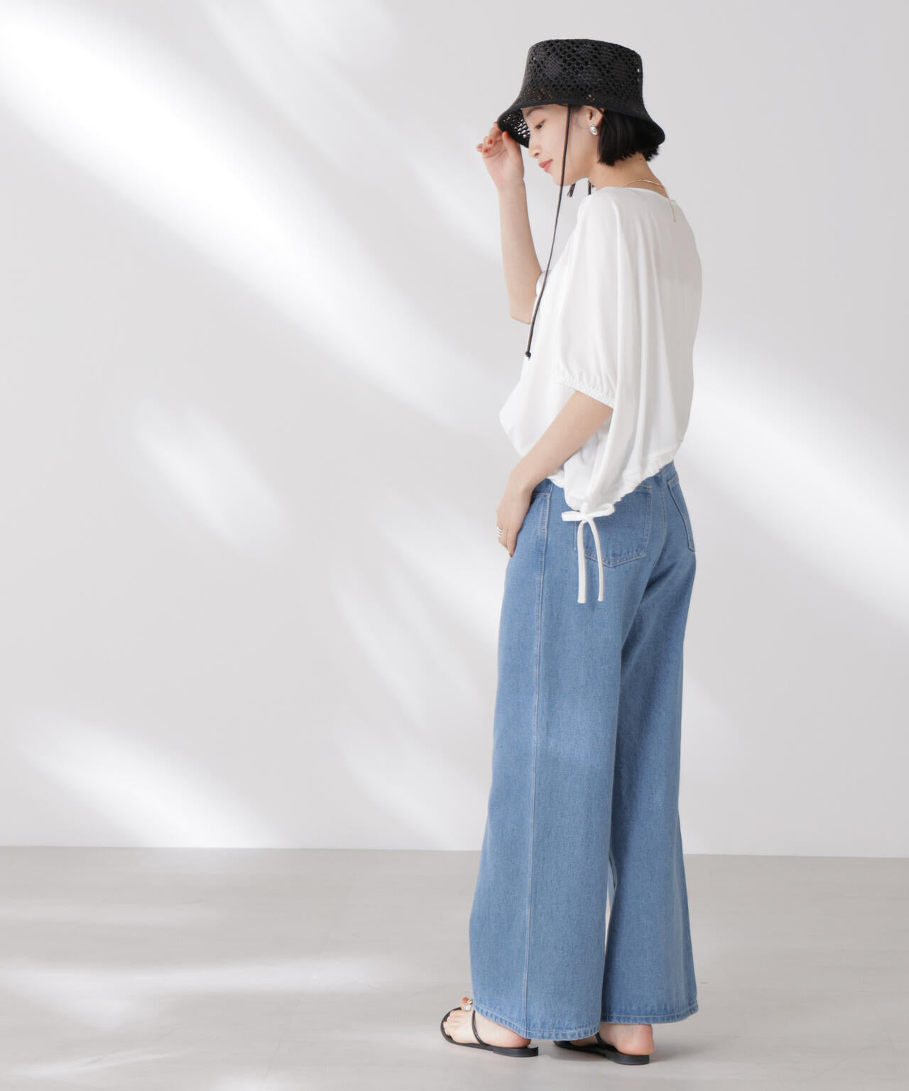 吸水速乾抗菌防臭クロップドドロストトップス