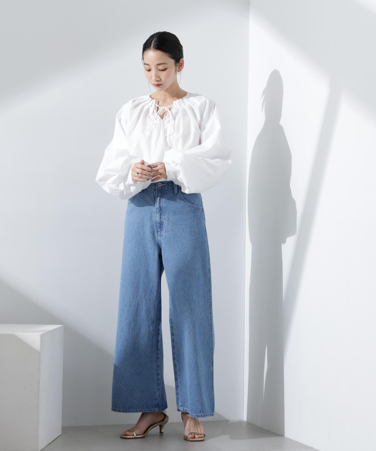 ワイドデニムパンツ(セットアップ可)