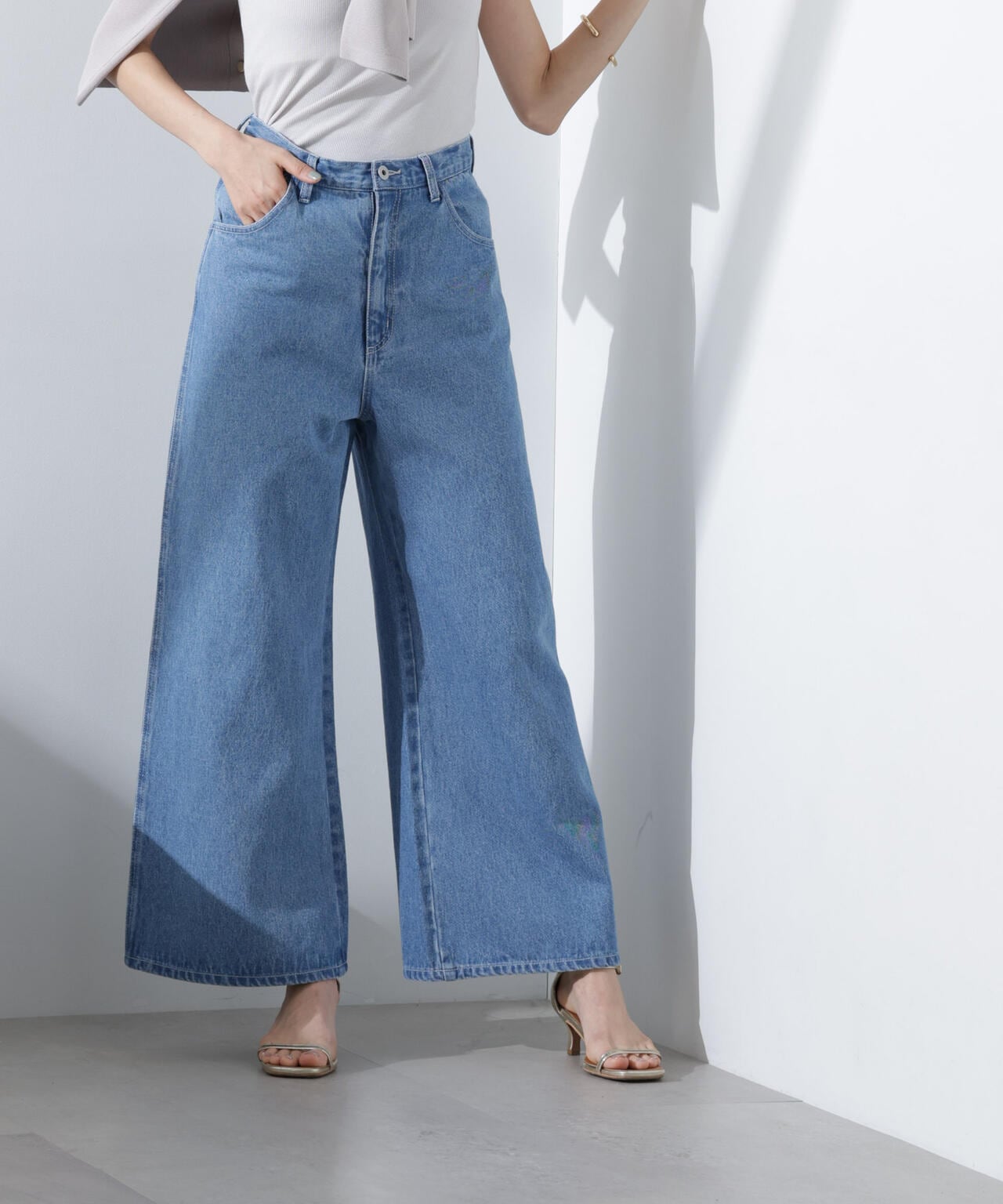 ワイドデニムパンツ(セットアップ可)