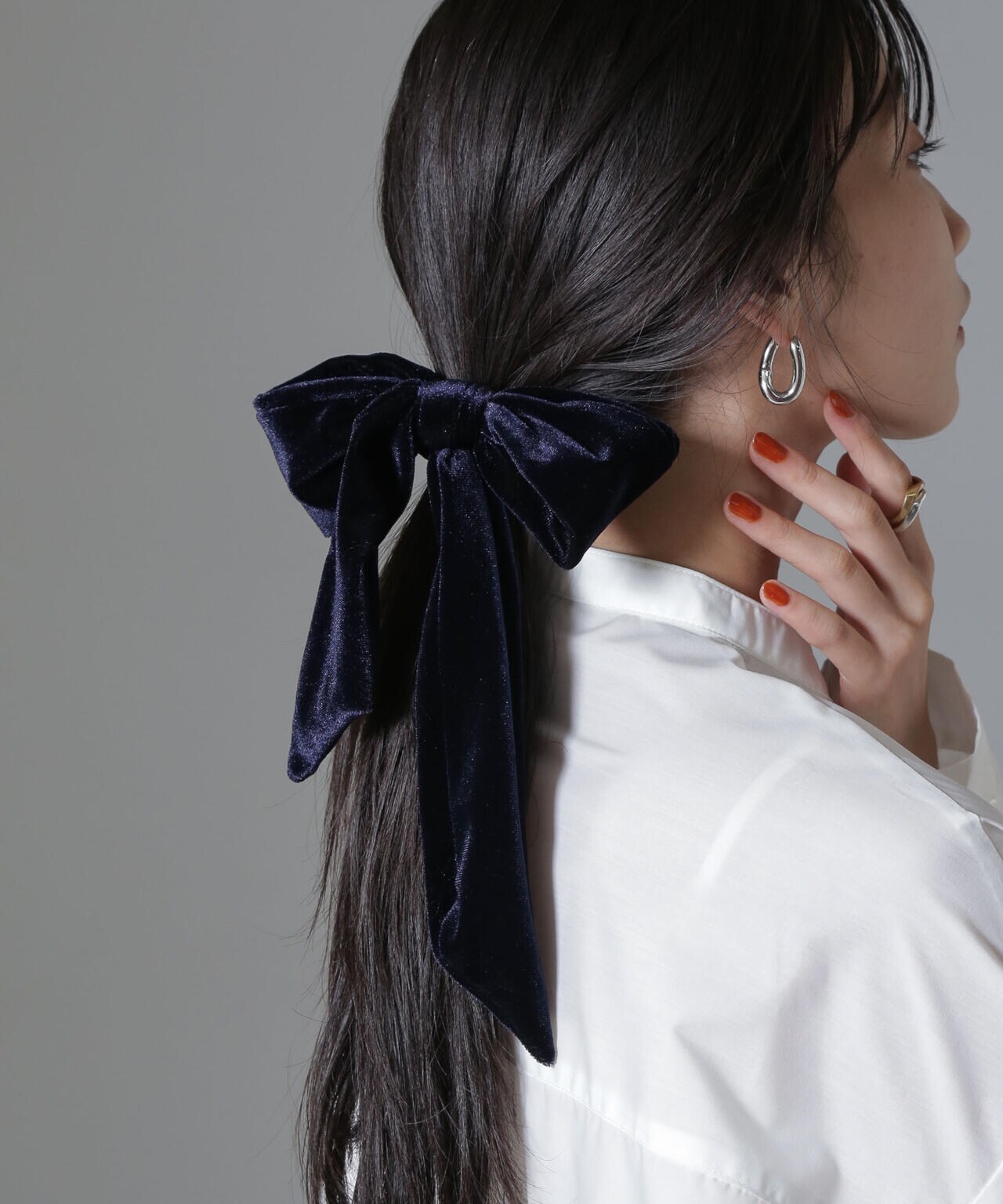 ベロアリボンヘアゴム