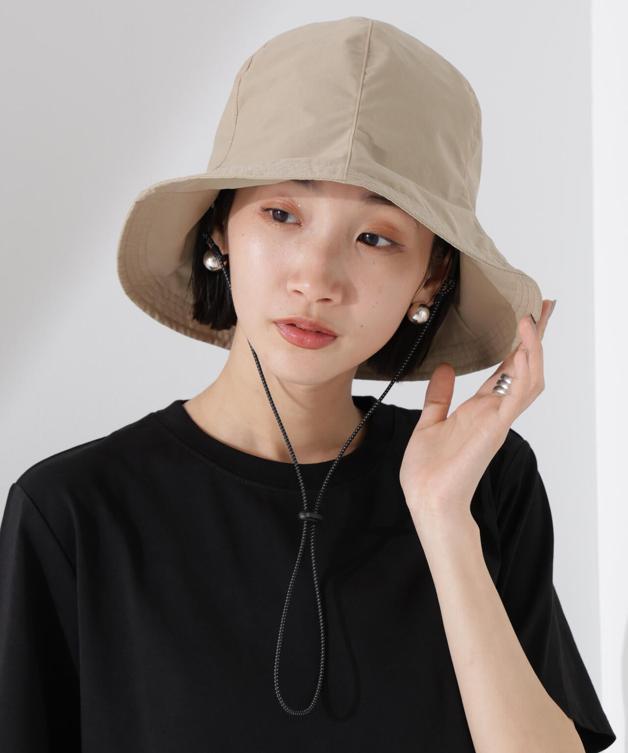 撥水加工ナイロンチューリップハット
