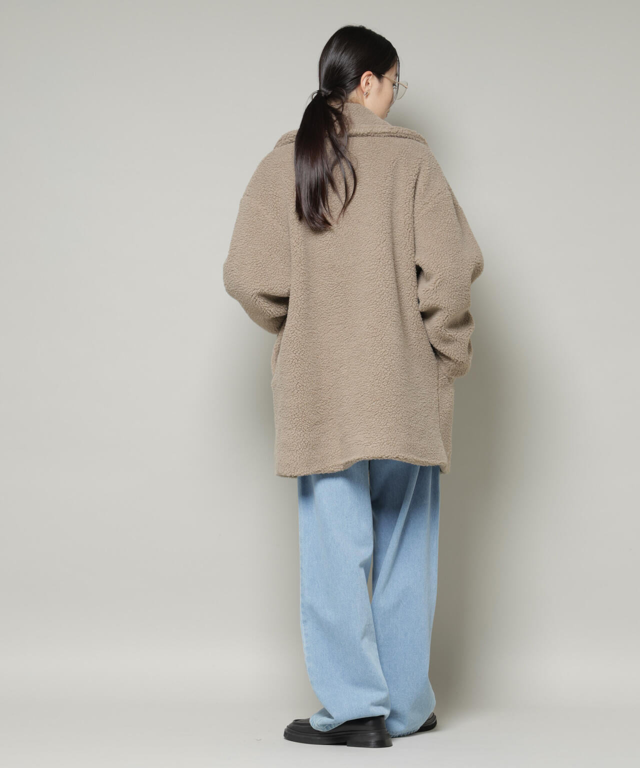 ボアワイドダブルボタンコート