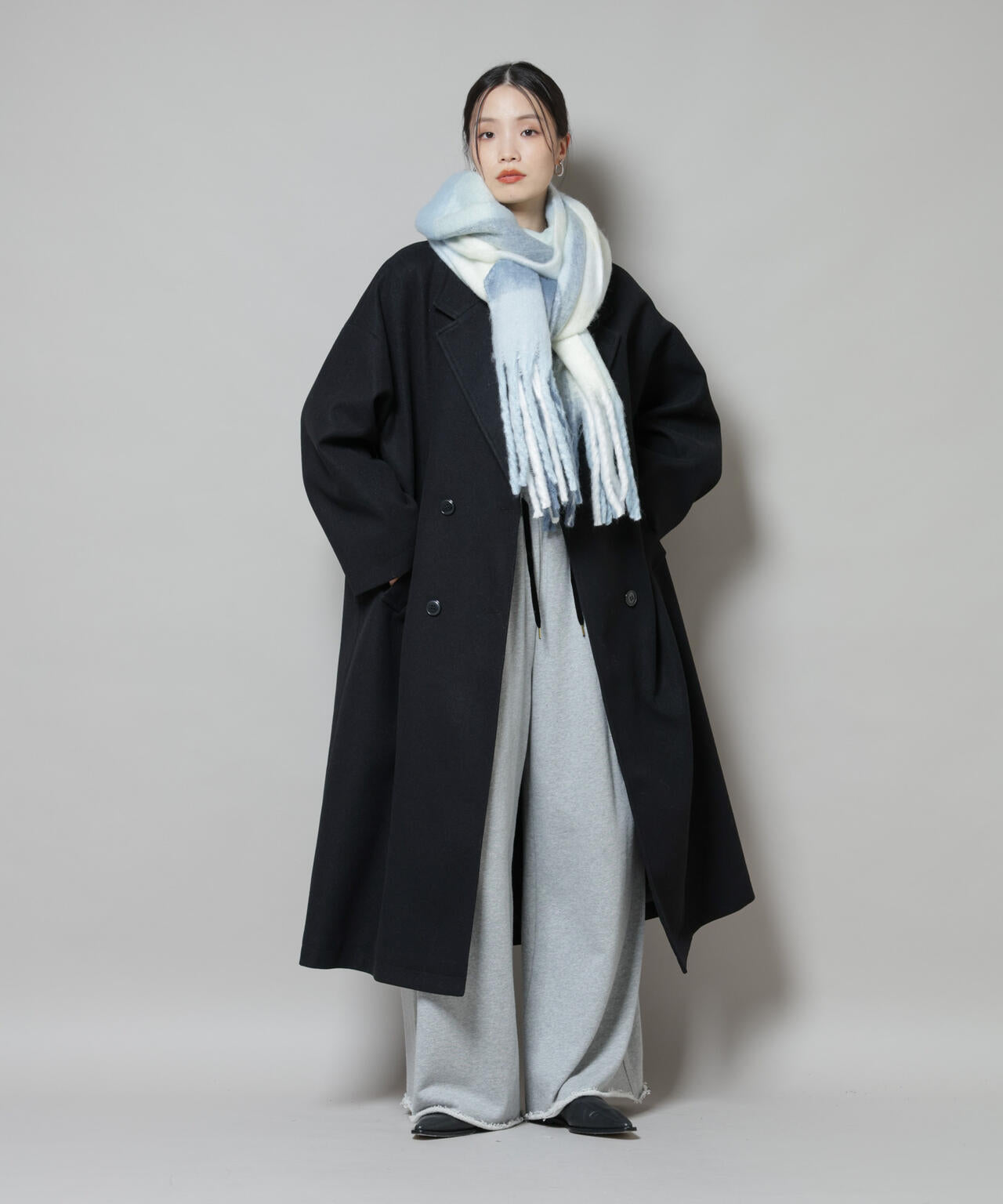 メルトンジャージーチェスターロングコート