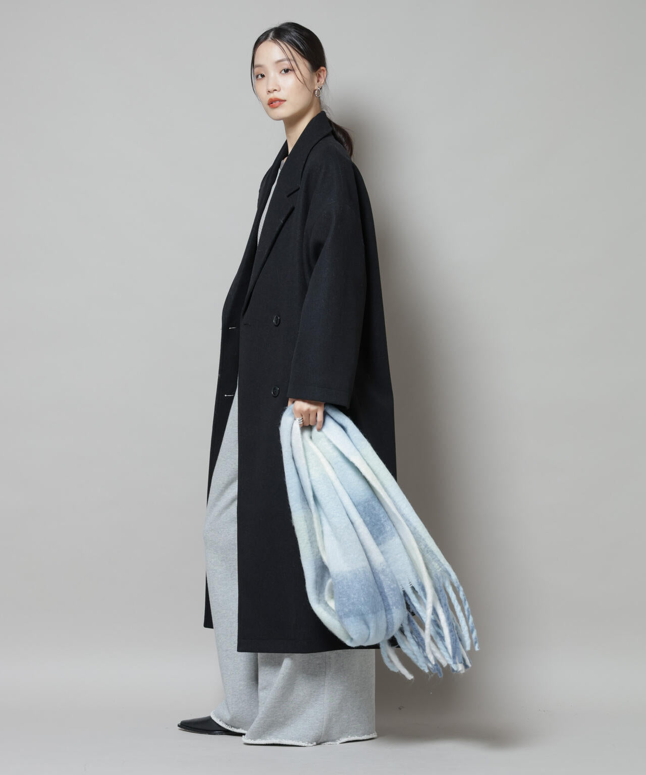 メルトンジャージーチェスターロングコート