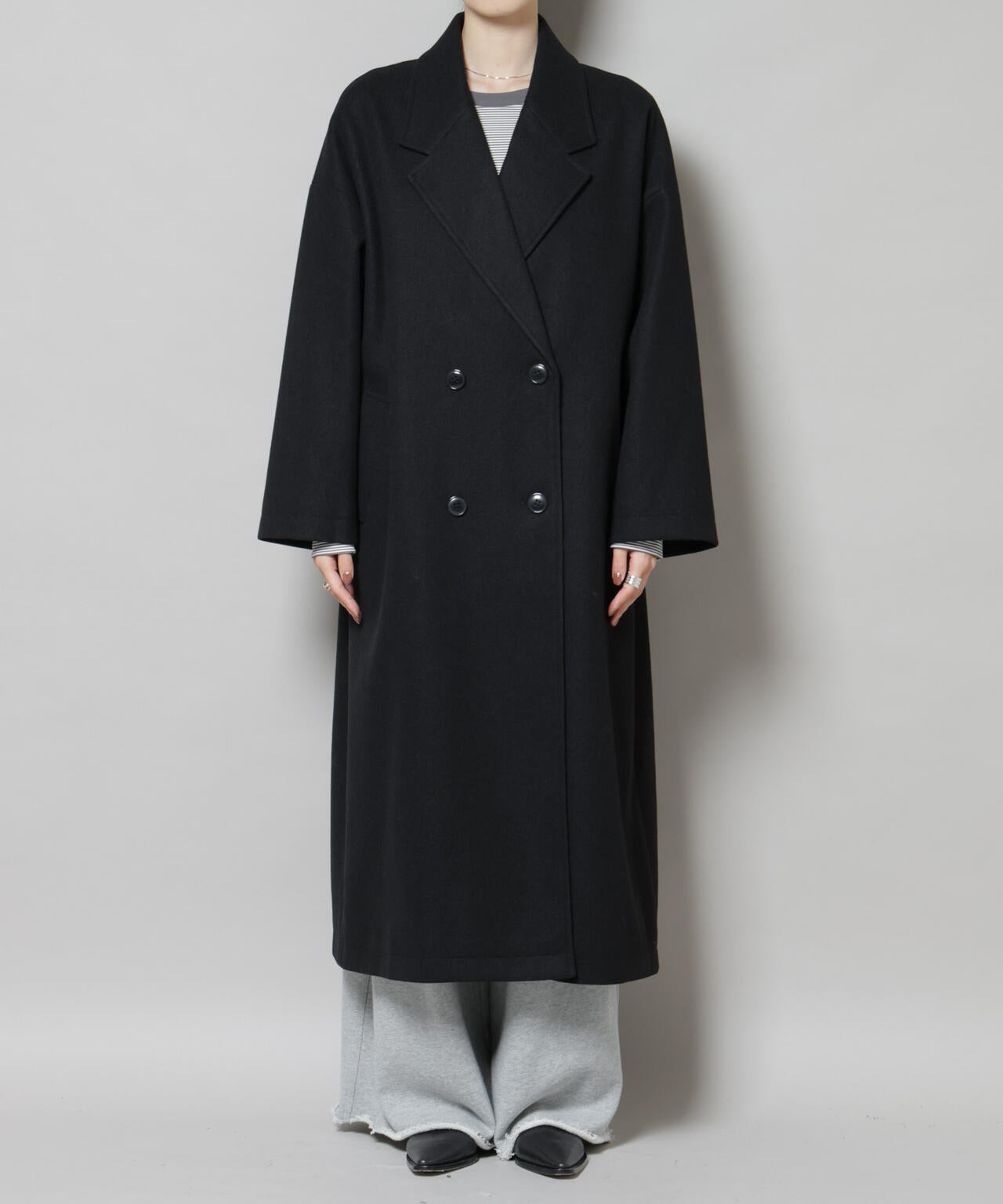 メルトンジャージーチェスターロングコート